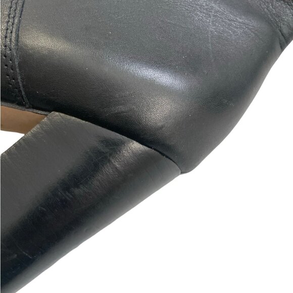 Boots SAM EDELMAN Knee High Chunky Heels Black Leather Size 7.5 M 37.5 Women's - Picture 6 of 7